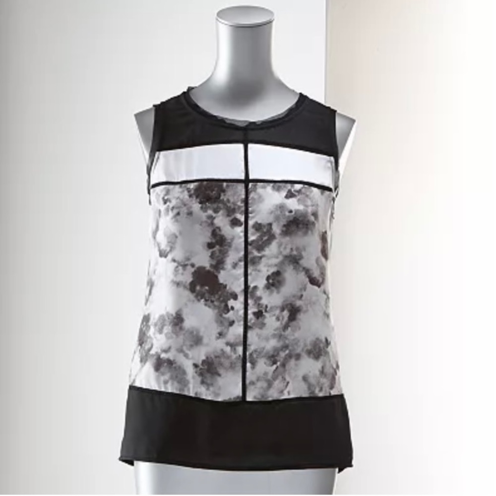 Petite Simply Vera Vera Wang Watercolor Drop-Tail Hem Top Size XS